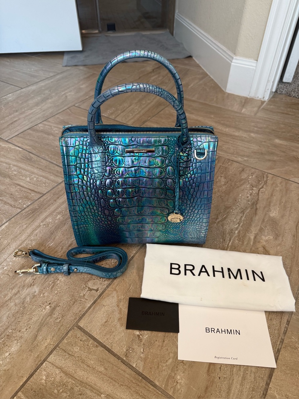 Brahmin Blue Topaz Caroline Bag
